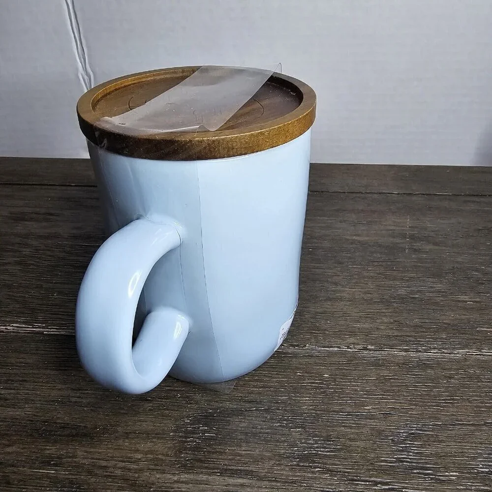 NWT Rae Dunn Artisan Easter Egg Hunt Pastel Blue Mug Wood Topper 2021 Magenta